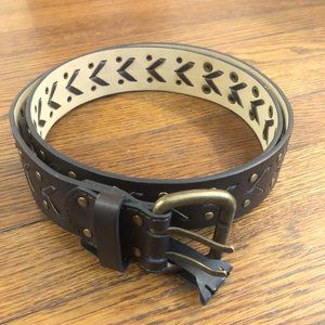 Steve Madden | Brown Studded Woven Belt Large NWT